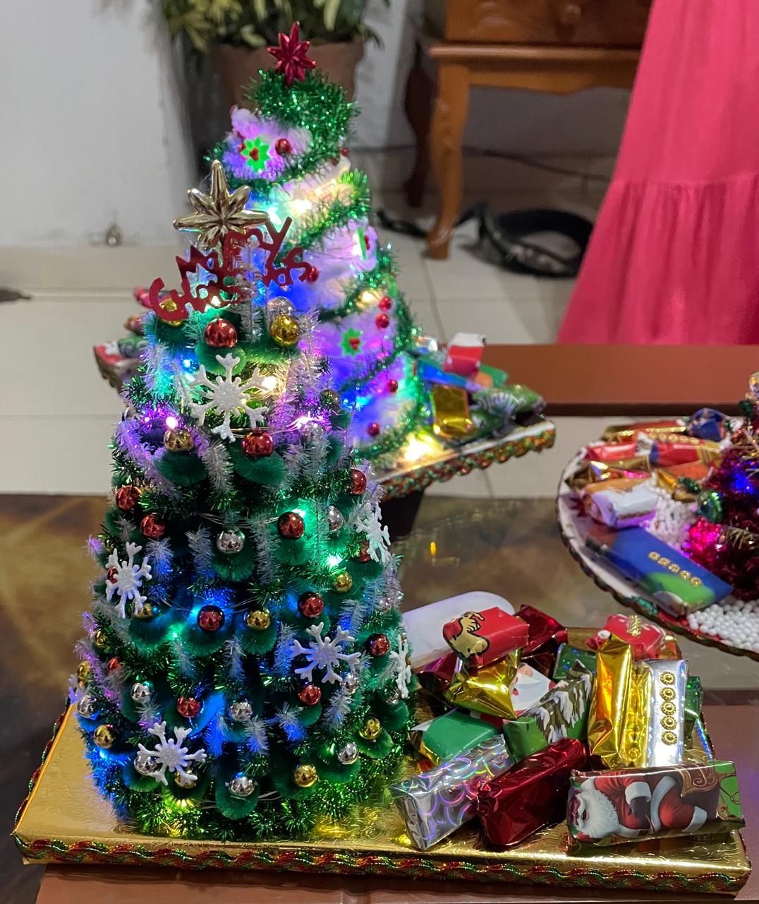 arboles de navidad decorativos con luces