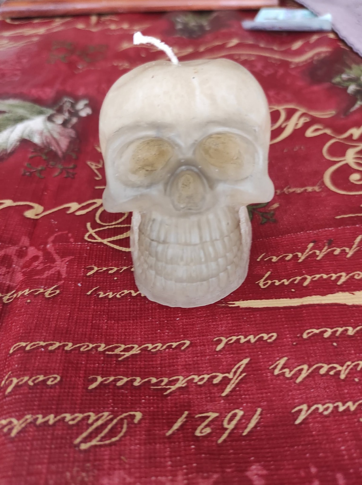 vela calavera blanco