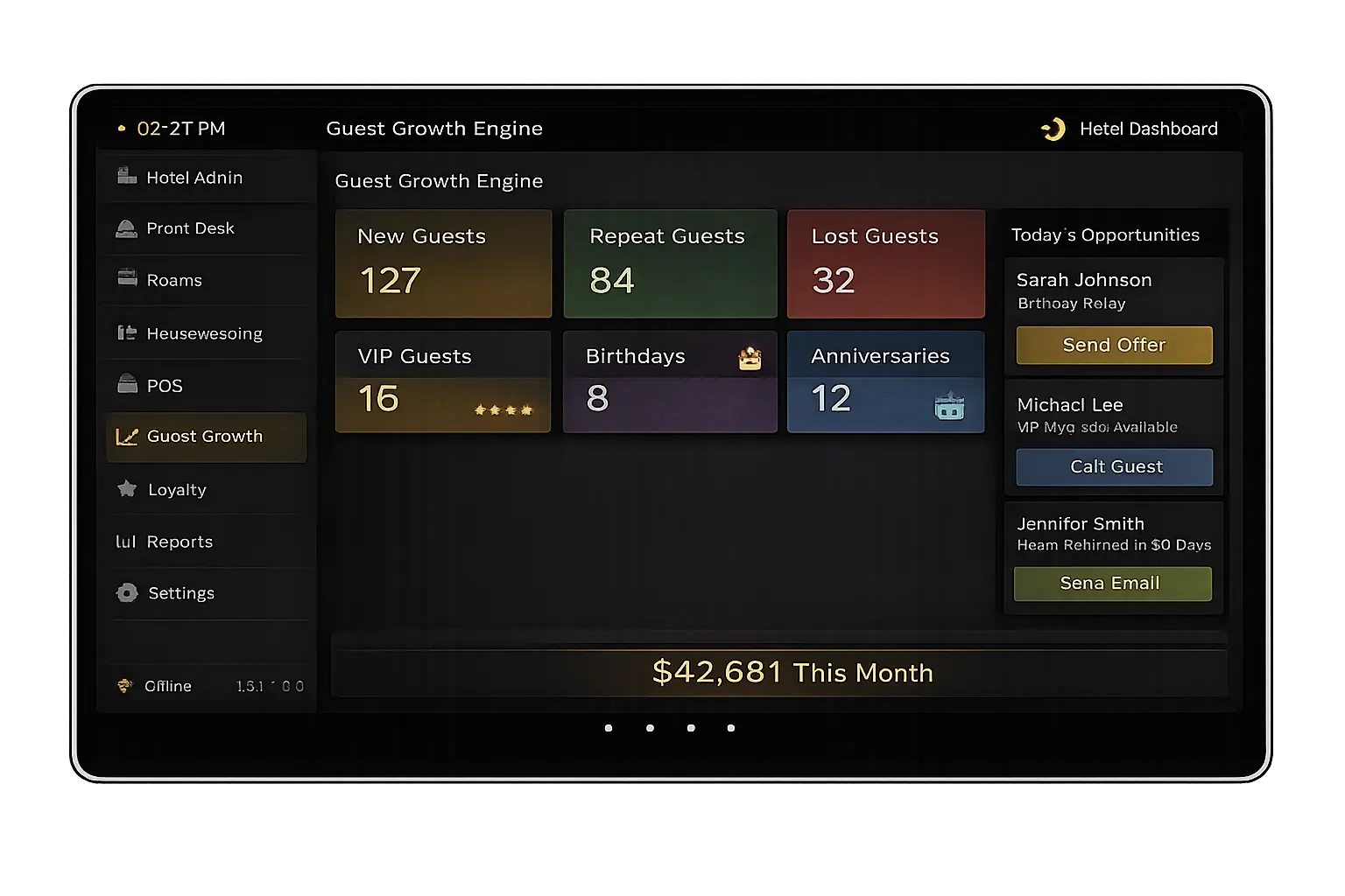 AI marketing automation dashboard showing triggered campaigns and loyalty metrics