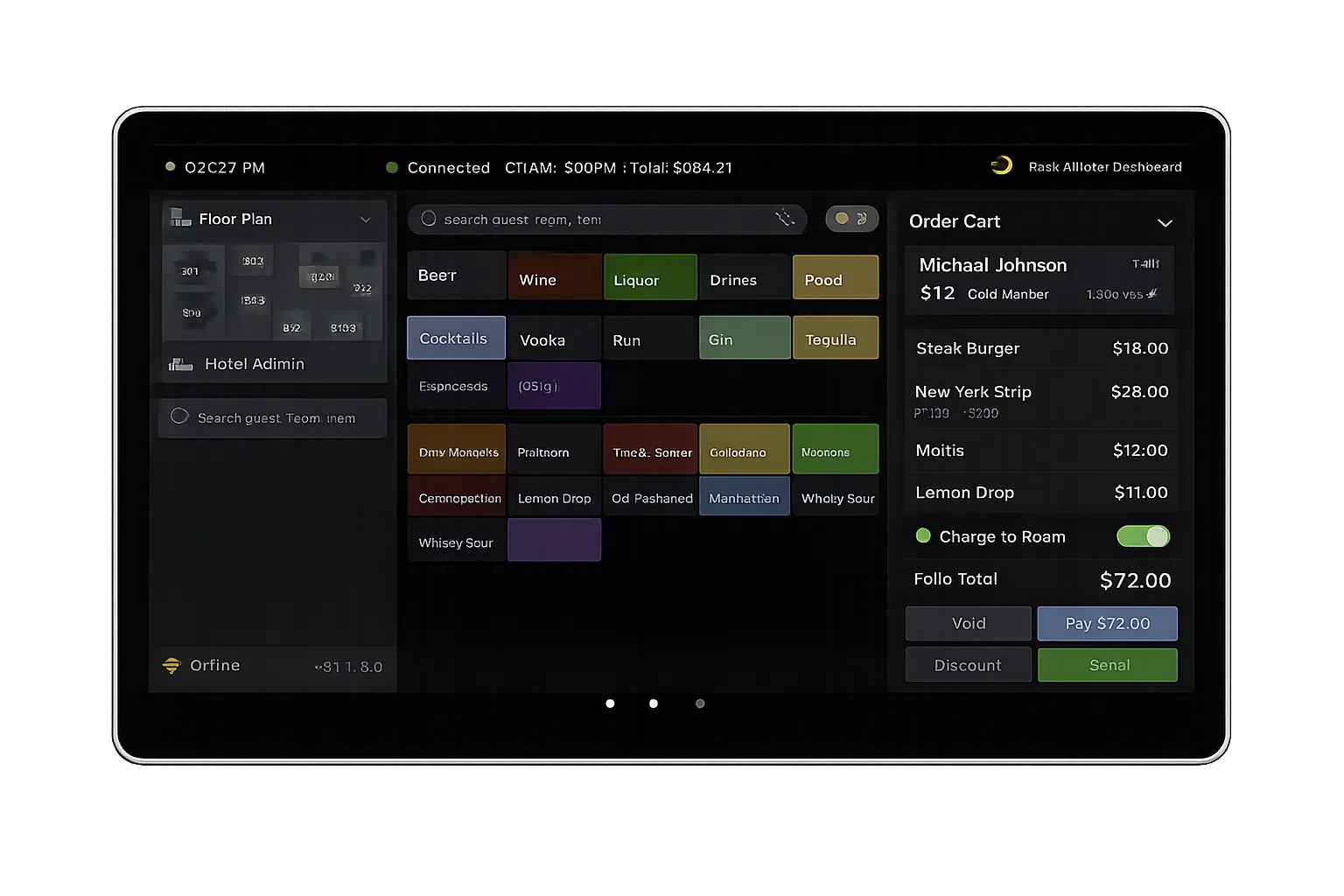 CRM view with guest 360° profile, past stays, and preferences